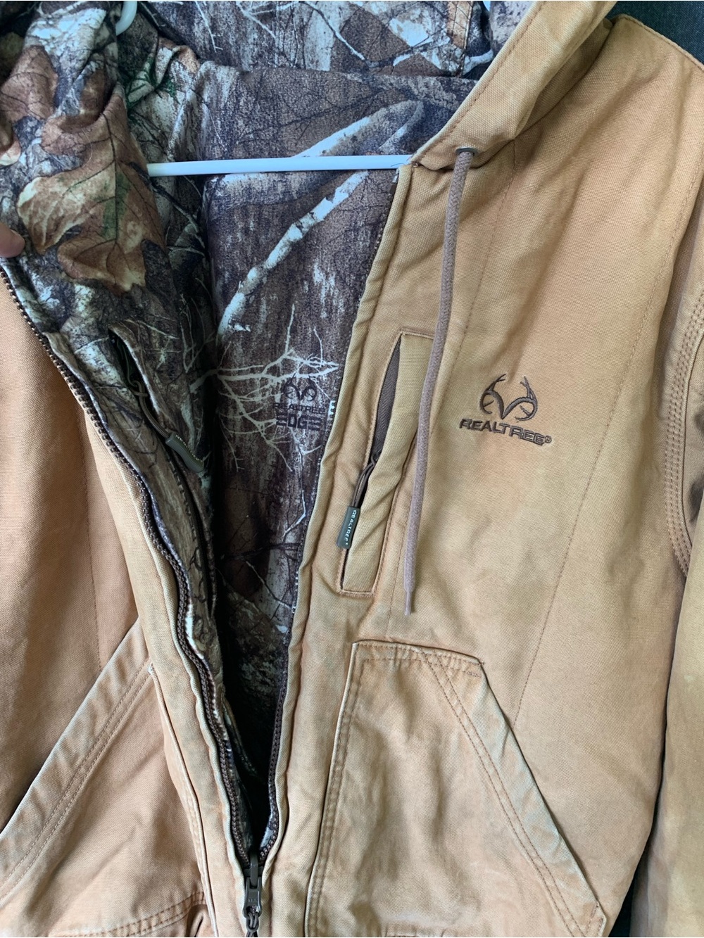 Realtree Men's Reversible Camo Hunting Bomber Jacket Hooded Full Zip Size Small - Picture 5 of 15